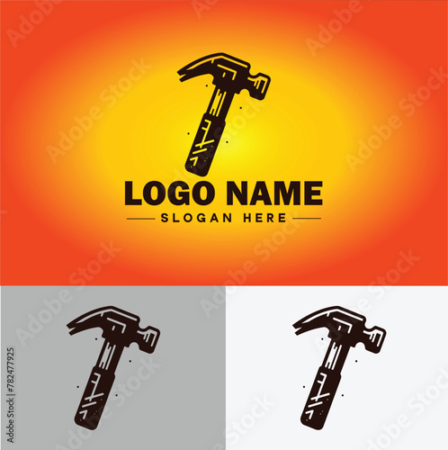 Hammer logo icon house repair tools construction thor icon vector for business app silhouette logo template