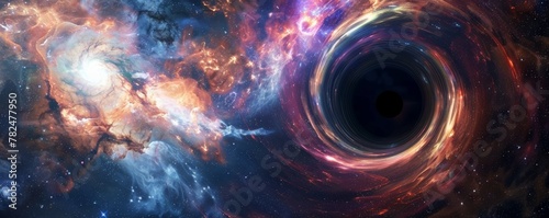 Cosmic vortex - spectacular black hole and galaxy