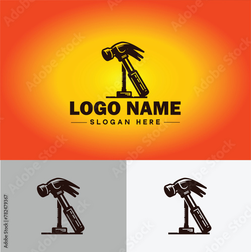 Hammer logo icon house repair tools construction thor icon vector for business app silhouette logo template