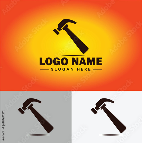 Hammer logo icon house repair tools construction thor icon vector for business app silhouette logo template