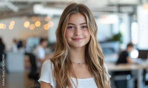 Young female startup person...