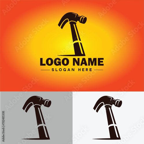 Hammer logo icon house repair tools construction thor icon vector for business app silhouette logo template