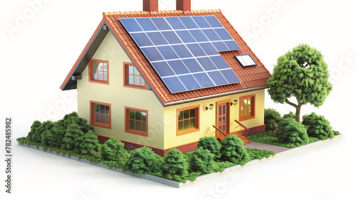 World Earth day, Solar panel house, usable energy © Turan Ahmadov 