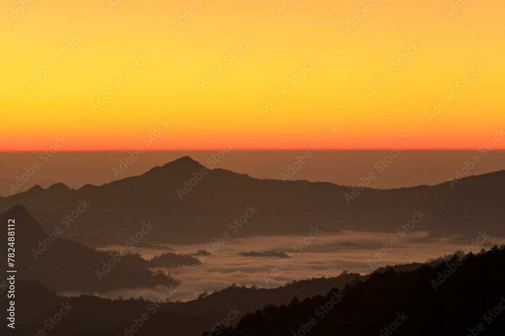 Huai Nam Dang National park in sunrise and beautiful sky in morning, Chiang Mai, Thailand