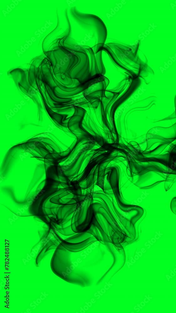 Black Smoke On Green Screen vertical video Black Smoke On Green Screen vertical video