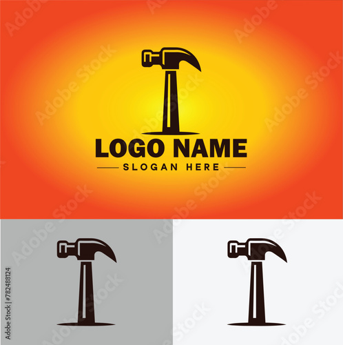 Hammer logo icon house repair tools construction thor icon vector for business app silhouette logo template