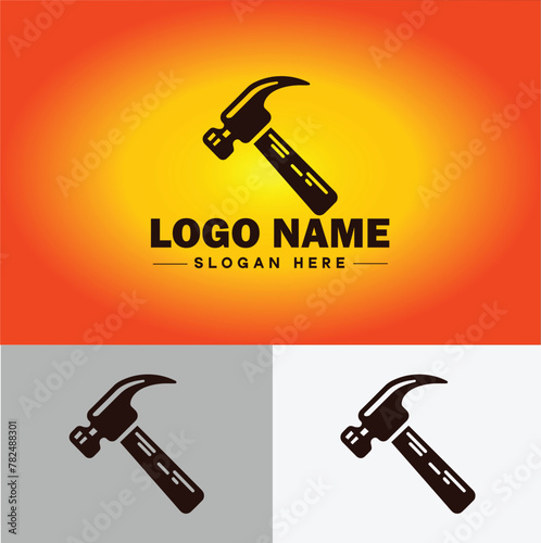 Hammer logo icon house repair tools construction thor icon vector for business app silhouette logo template