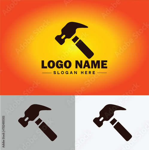 Hammer logo icon house repair tools construction thor icon vector for business app silhouette logo template