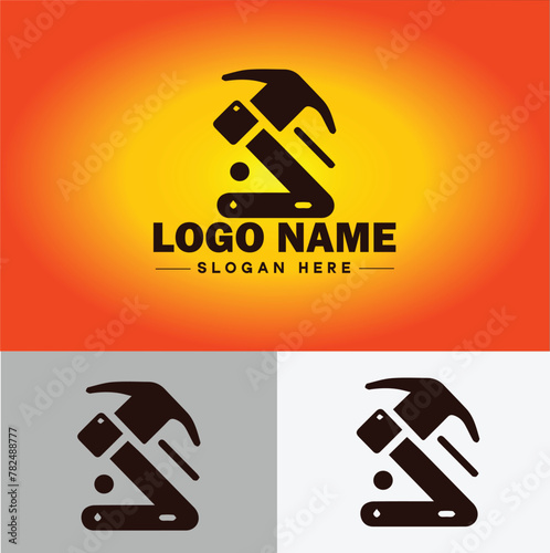 Hammer logo icon house repair tools construction thor icon vector for business app silhouette logo template