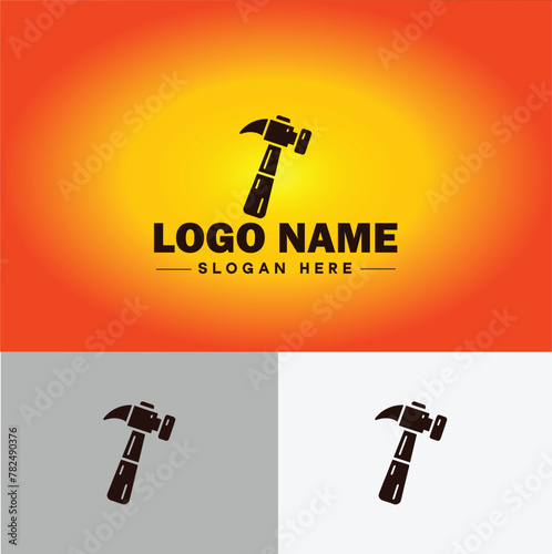 Hammer logo icon house repair tools construction thor icon vector for business app silhouette logo template