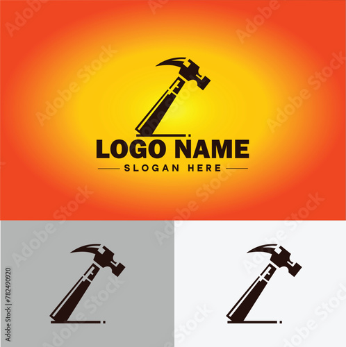 Hammer logo icon house repair tools construction thor icon vector for business app silhouette logo template