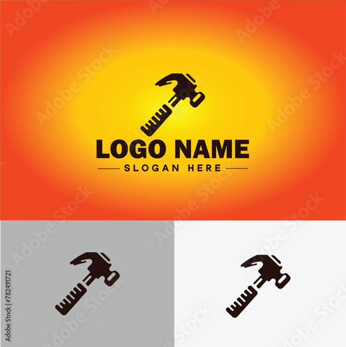 Hammer logo icon house repair tools construction thor icon vector for business app silhouette logo template