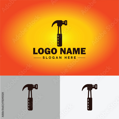 Hammer logo icon house repair tools construction thor icon vector for business app silhouette logo template