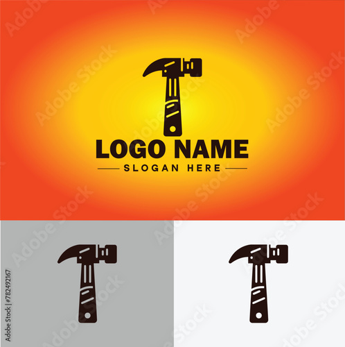 Hammer logo icon house repair tools construction thor icon vector for business app silhouette logo template