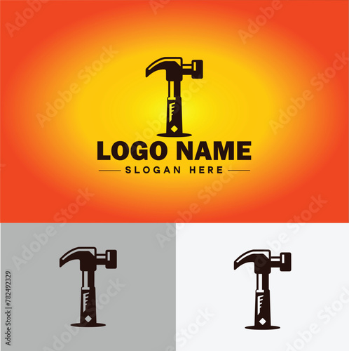 Hammer logo icon house repair tools construction thor icon vector for business app silhouette logo template