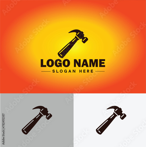 Hammer logo icon house repair tools construction thor icon vector for business app silhouette logo template