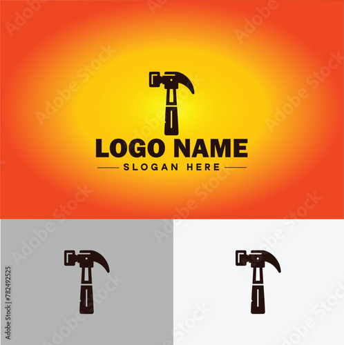 Hammer logo icon house repair tools construction thor icon vector for business app silhouette logo template