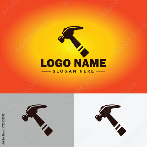 Hammer logo icon house repair tools construction thor icon vector for business app silhouette logo template