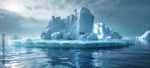 Podium ice water background product snow 3D mountain platform sea © Ibad