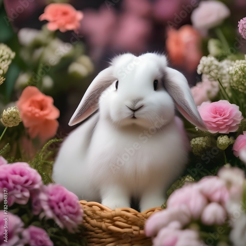 easter bunny with roses