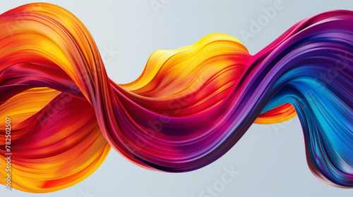 Bold strokes of vibrant color blend seamlessly, forming a dynamic gradient wave agnst a minimalist backdrop.