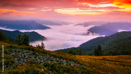 Carpathian mountains, Ukraine, Europe, amazing panoramic summer scenery photo