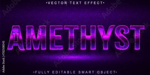Shiny Gems Purple Amethyst Vector Fully Editable Smart Object Text Effect