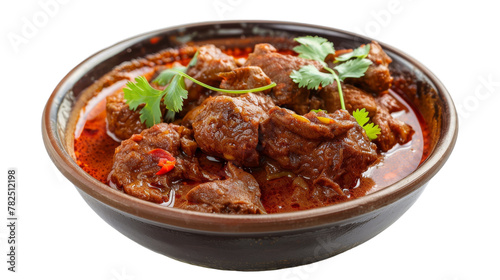 Flavorful Rogan Josh Imagery on transparent background.