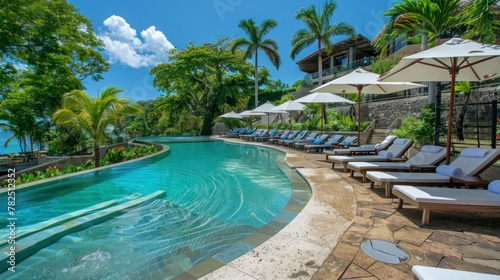 beautiful pool in an island hotel