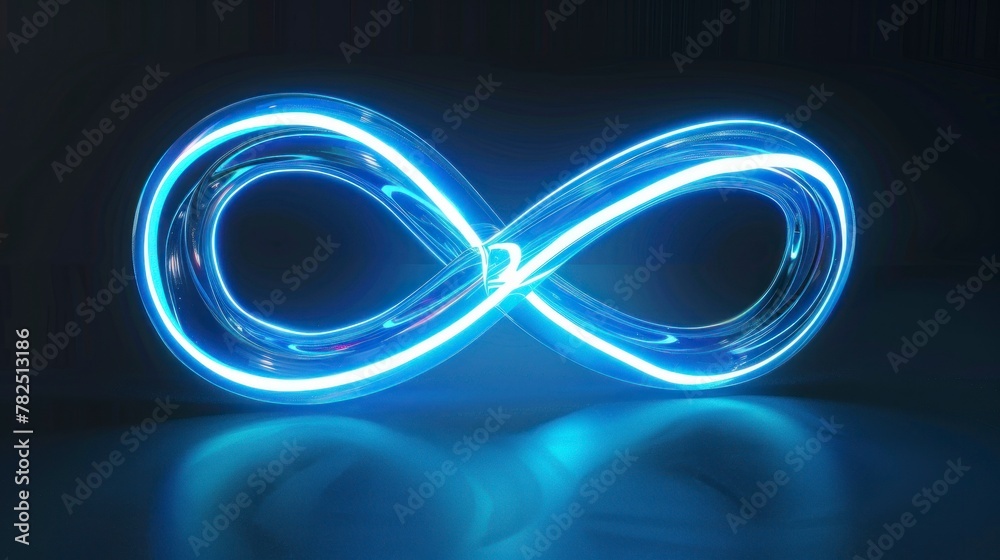 infinity design in 3d neon blue color in high resolution and quality ...