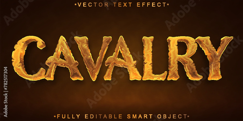 Orange Historical Cavalry Vector Fully Editable Smart Object Text Effect