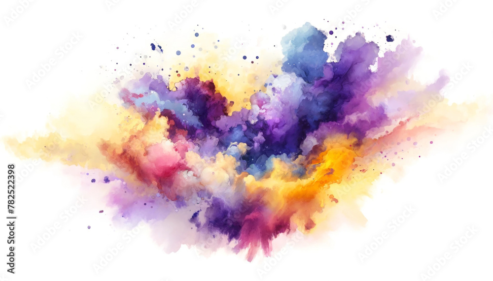 A dreamlike cloud of multicolored paint splashes merging into a radiant display.