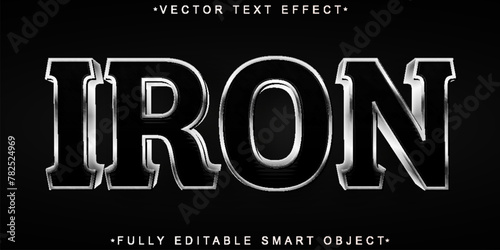 Silver Iron Vector Fully Editable Smart Object Text Effect
