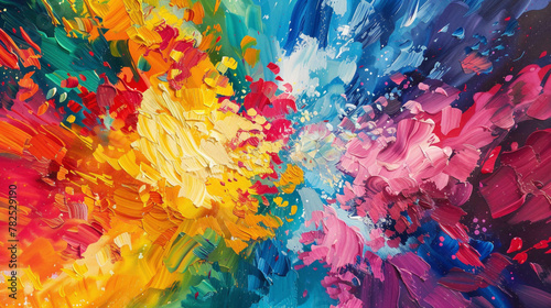 Bright and bold colors burst forth, filling the background with energy and excitement.