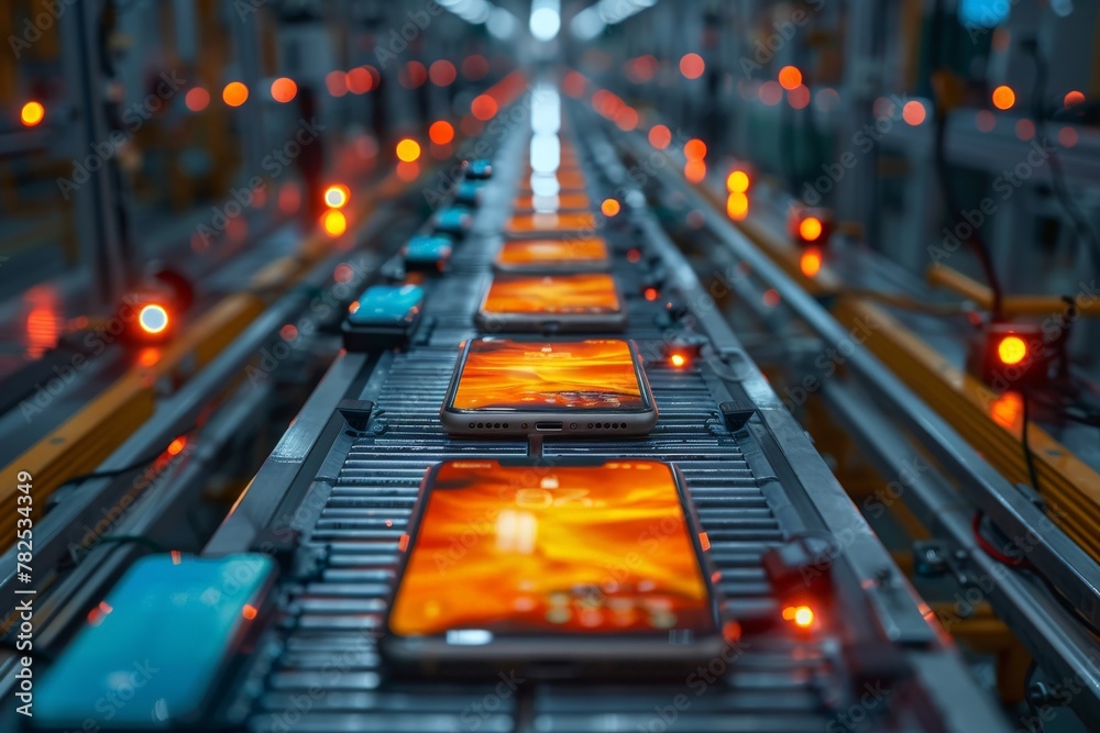 An in-depth look at the sophisticated process of smartphone manufacturing in a modern industrial setting An in-depth look at the sophisticated process of smartphone manufacturing in a modern industrial setting