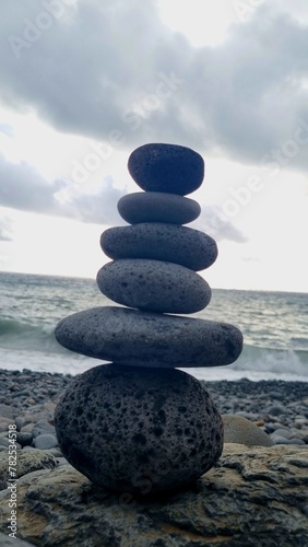 Photography stones on the beach