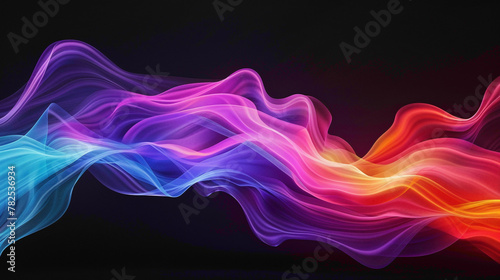 Dynamic motions of vibrant colors blend fluidly, resulting in a visually striking gradient wave.