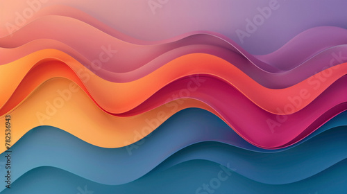 A minimalist backdrop provides the perfect contrast to a gradient wave of bold and dynamic color.