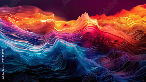 Dynamic motions of vibrant colors blend seamlessly, resulting in a visually striking gradient wave that commands attention.