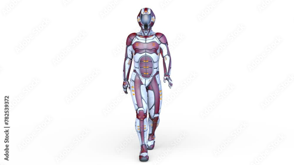 歩くサイバーマン　3DCGレンダリング