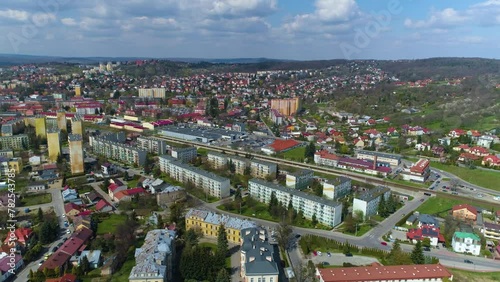 Panorama Mountains Houses Przemysl Aerial View Poland photo