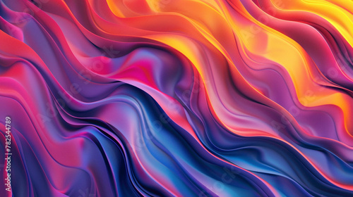 Dynamic movements of vibrant hues merge seamlessly, resulting in a visually striking gradient wave.