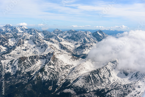 Aerial view of polish Tatra mountains
