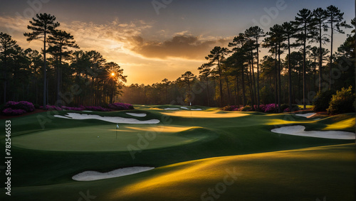 Sunset over Masters Golf Tournament 