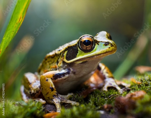Close up shot of a frog