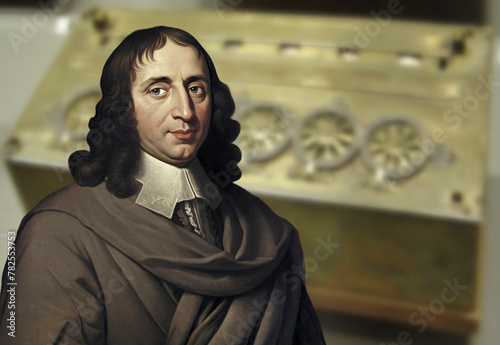 Blaise Pascal, scientist and mathematician, contributed to the theory of probability, the basis of many modern disciplines, and also invented the mechanical calculator, called Pascalina photo