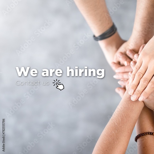 We are hiring, people from various cultures working together	

