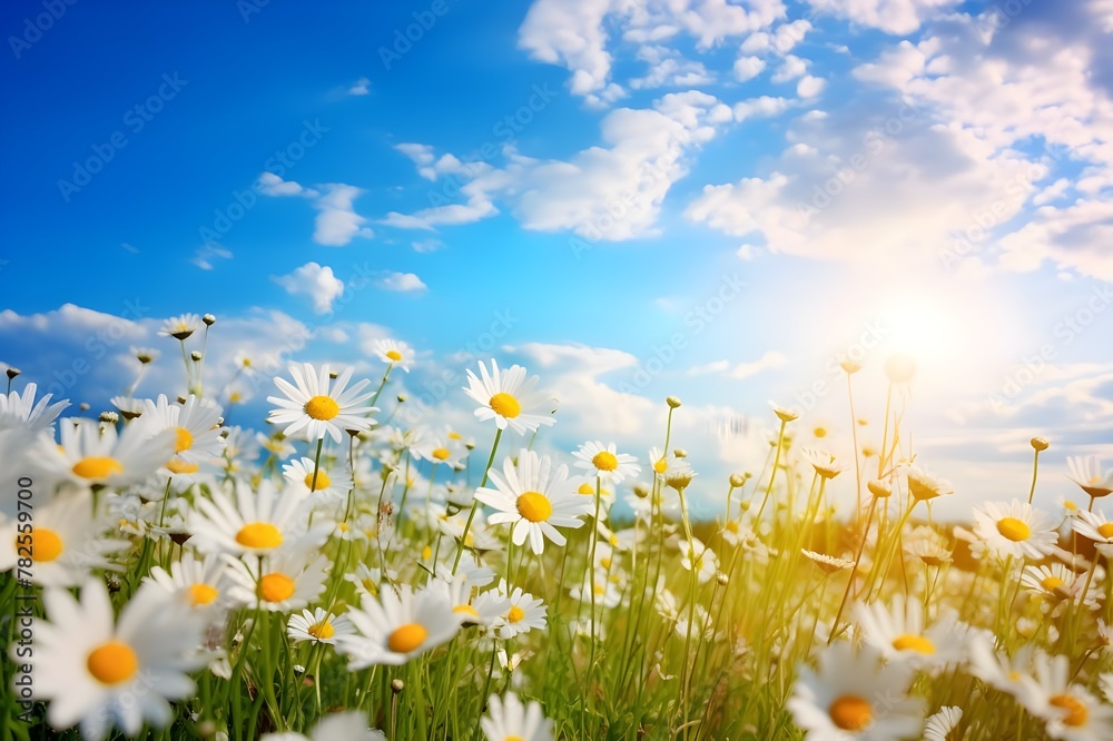 A beautiful sun-drenched spring summer meadow. Natura