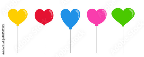 Balloons in cartoon flat style isolated set on white background - Comic art, stock vector image