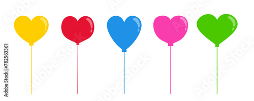 Balloons in cartoon flat style isolated set on white background - Comic art, stock vector image